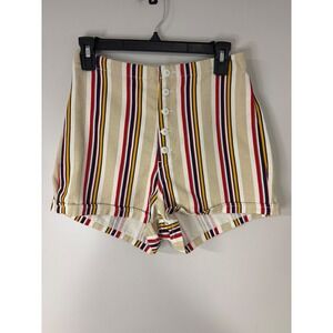 Urban Outfitters Striped Nautical Button Fly High Waist Shorts, Size 6